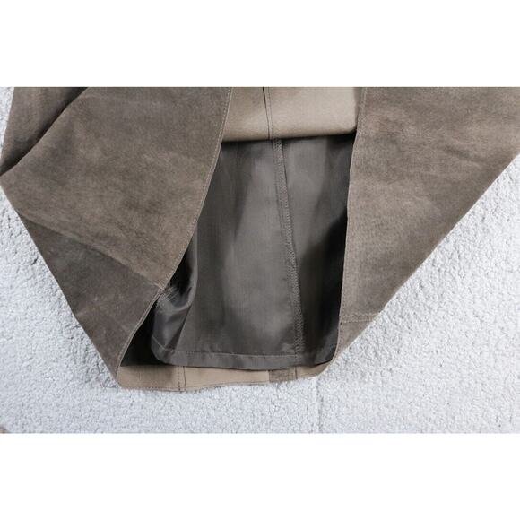 Worth Dress Suede Womens 2 Brown Suede Classic Button Front Overall - Picture 5 of 7